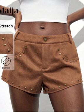 SHEIN studded mini shorts